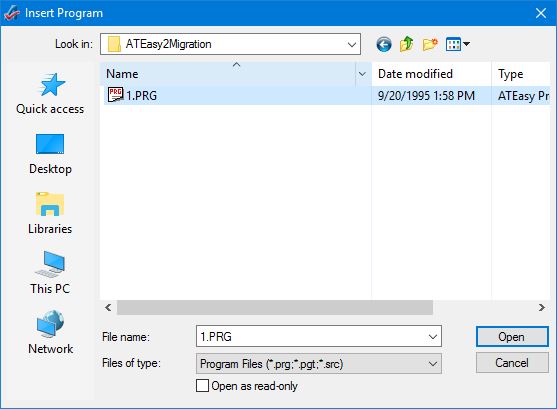 Choosing a Program File